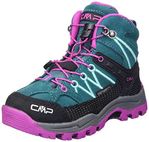 CMP Kids Rigel MID Trekking Shoes WP Walking-Schuh, Lake-PINK Fluo, 26 EU