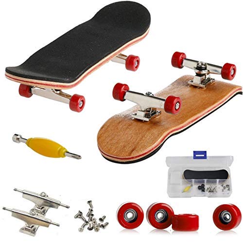 Mini-Griffbrett, Professionelle Finger Skateboard Ahorn Holz DIY Montage Skateboarding Spielzeug Sport Spiele Kinder (Rot)