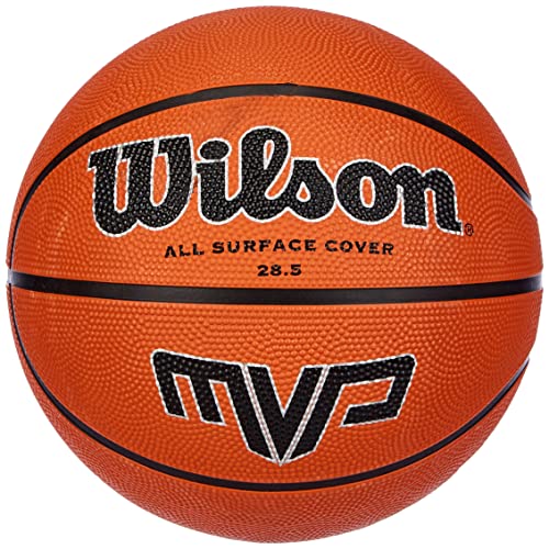Wilson Outdoor-Basketball, Rauer Untergrund, Asphalt, Granulat, Kunststoffboden, Größe 6, 8 bis 12 Jahre, MVP, Braun