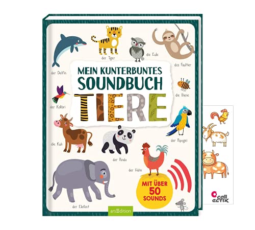 Ars Edition Mein kunterbuntes Soundbuch - Tiere: Mit über 50 Sounds + 1 Tiersticker