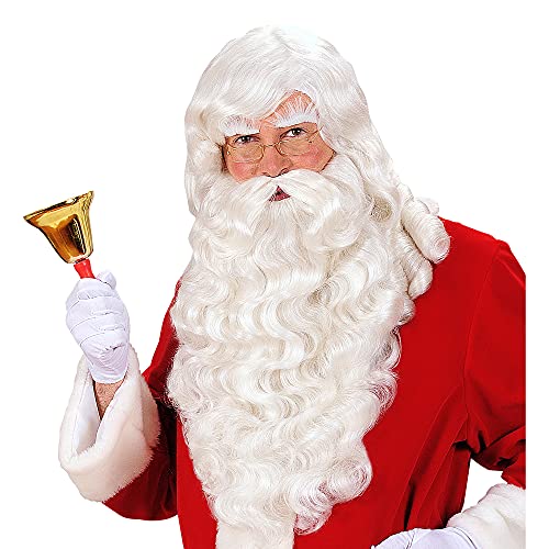 Widmann - Perücke Weihnachtsmann mit Bart, Schnurrbart und Augenbrauen, Nikolaus, Santa Claus, Weihnachten, Motto-Party, Karneval
