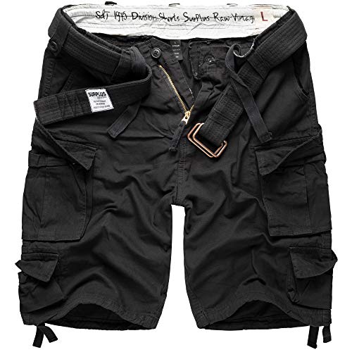 Surplus Division Herren Cargo Shorts, schwarz, L