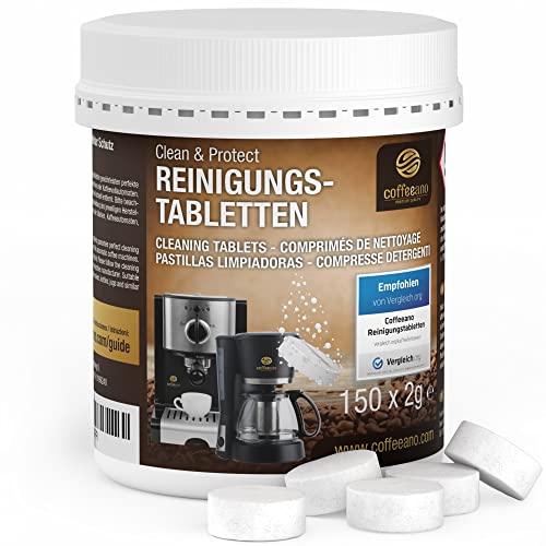 Coffeeano 150 Reinigungstabletten für Kaffeevollautomaten und Kaffeemaschinen Clean&Protect. Reinigungstabs kompatibel mit Jura, Siemens, Krups, Bosch, Miele, Melitta, WMF uvm.