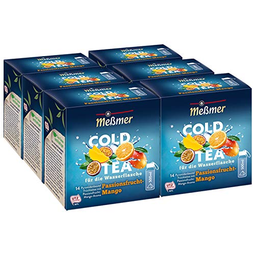 Meßmer Cold Tea Passionsfrucht-Mango, 14 Pyramidenbeutel, 6er Pack