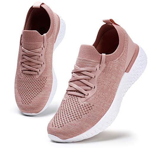 Damen Walkingschuhe Turnschuhe Laufschuhe Sportschuhe Fitness Sneakers Trainers für Running Outdoor Schuhe Pink 40 EU