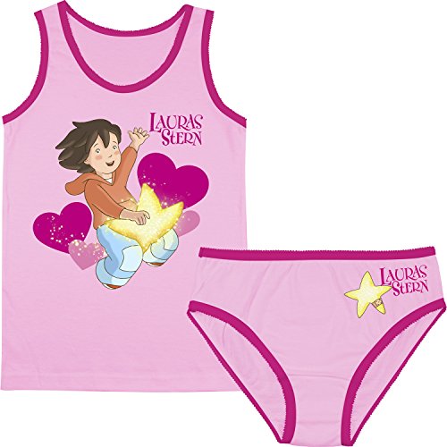 Lauras Stern Mädchen Unterwäsche Set Kinder Panty Unterhemd Unterhose Rosa Gr. 86-92
