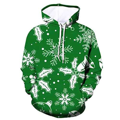OPALLEY Kleidung Weihnachten Frauen und Männer Langarm gedruckt Hoodies Kordelzug Sweatshirts Xmas Holiday Fit Pullover Bluse Snowboard Hoodie Damen