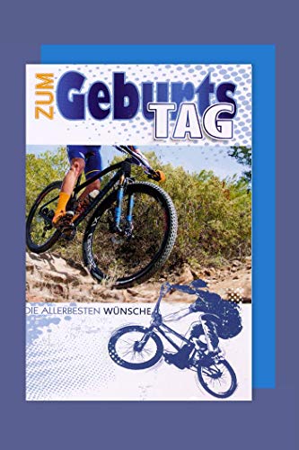 Fahrrad Hobby Sport Geburtstag Karte Grußkarte Mountainbike 16x11cm