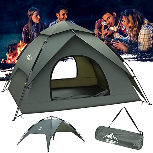 Camping Zelt, Familie Zelt Für S(2-3) / L(3-4) Personen Kuppelzelte Wasserdicht Sonnenschutz Backpacking Wurfzelte Schnell Set-up für Camping (2-3 Personen)