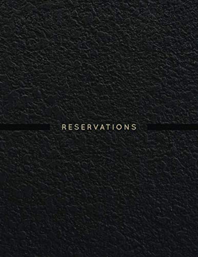 Reservations: Restaurant Reservation Book on faux printed leather black cover 8.5x11 - 110 pages