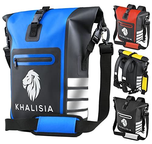 KHALISIA Fahrradtasche 3 in 1 – Rucksack wasserdicht - mit Laptopfach – hochwertige Umhängetasche & Gepäckträgertasche fürs Fahrrad