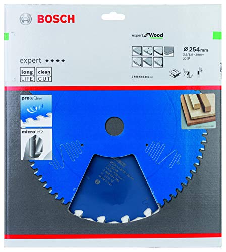 Bosch Professional Kreissägeblatt Expert for Wood (für Holz, 254 x 30 x 2,6 mm, Zähne 22, Zubehör Kreissäge)