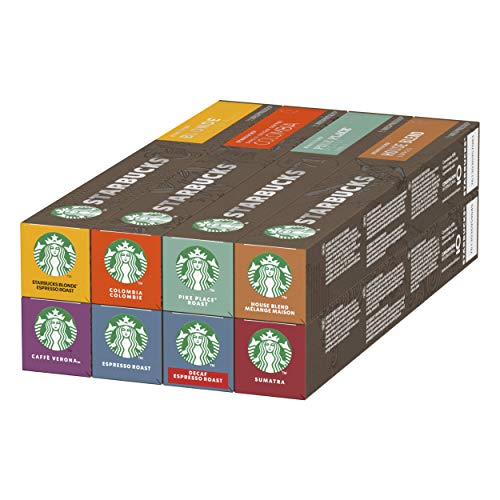 Starbucks Probierset by Nespresso, Kaffeekapseln, 8 x 10 Kapseln