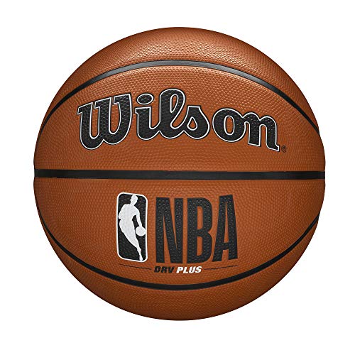Wilson Basketball NBA DRV PLUS, Outdoor, Gummi, Größe: 7, Braun