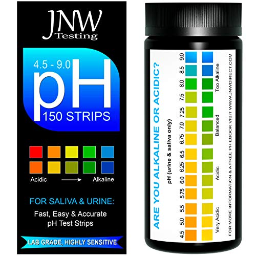 pH-Streifen für Urin- und Speicheltests – Alkalische pH-Teststreifen mit Ebook – pH-Wert-Testkit mit schnellen und einfachen pH-Teststreifen – Ultimatives Säuretest-Kit – 150 Streifen von JNW Direct
