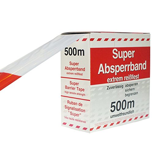 Rot/weißes Flatterband Absperrband im Karton 80 x 500 mm*