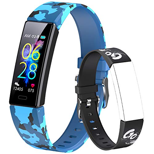 Dwfit Fitness Armband Kinder,Fitness Tracker mit Pulsmesser Fitness Uhr Kinder Aktivitätstracker Schrittzähler Smartwatch Sportuhr für Jungen Mädchen für Android iOS Smartphone