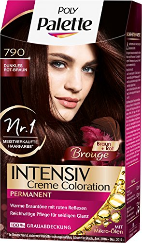 Poly Palette Intensiv Creme Coloration, 790 Dunkles Rot und Braun, 3er Pack (3 x 115 ml)
