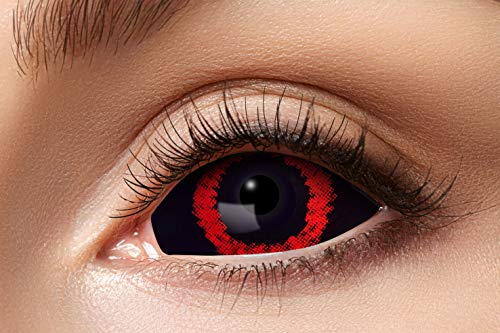 Eyecatcher 84091541-s07 - Farbige Sclera Kontaktlinsen, 1 Paar, für 6 Monate, Schwarz, Rot, Karneval, Fasching, Halloween