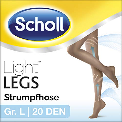 Scholl Light Legs Strumpfhose - Damen-Strumpfhose mit Kompressionsfunktion und Anti-Laufmaschen-Technologie - 1 Paar, 20 DEN, hautfarben, L