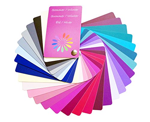 Farbpass Sommer/Winter Mischtyp (Cool Summer/Winter) als Fächer mit 30 typgerechten Farben zur Farbanalyse, Farbberatung