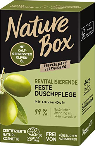 Nature Box Revitalisierende Feste Duschpflege mit Oliven-Öl, 100 ml