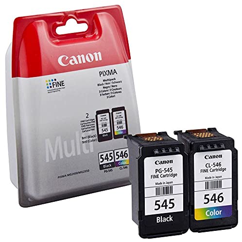 Canon Tintenpatronen PG-545 XL + CLI-546 XL BK/C/M/Y Multipack schwarz + Farbe 8ml + 9 ml ORIGINAL für PIXMA Drucker