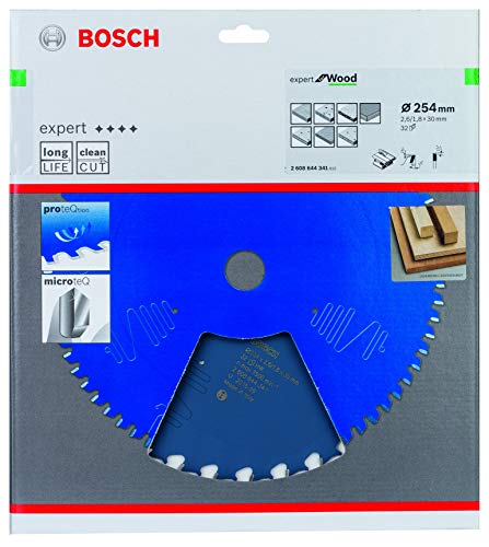 Bosch Professional Kreissägeblatt Expert for Wood (für Holz, 254 x 30 x 2,6 mm, Zähne 32, Zubehör Kreissäge)