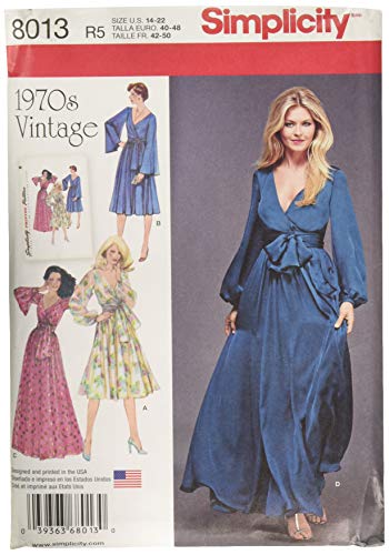 Simplicity Schnittmuster 8013 1970er Jahre Vintage Mode Kleid Größen 40-50