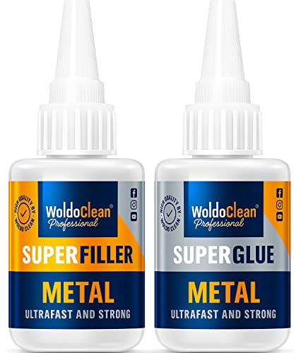 Sekundenkleber 2-Komponenten SuperGlue für Metall - wasserfest, hitzebeständig & mit Nadel Verschluss