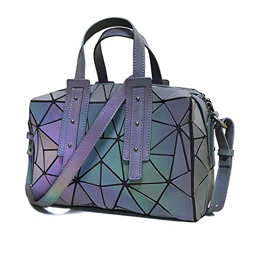 Longjet Geldbörsen und Handtaschen für Frauen, geometrische leuchtende Scherben, holografische Tragetaschen, Stil 1, Medium