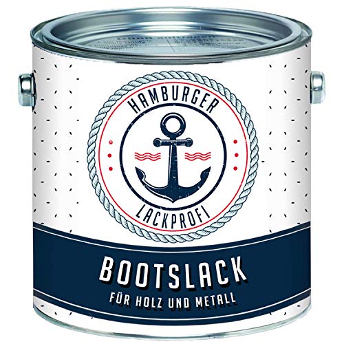 Hamburger Lack-Profi Bootslack MATT für Holz und Metall Weiß RAL 9010 Weiß Yachtlack Yachtfarbe Bootsfarbe (2,5 L)