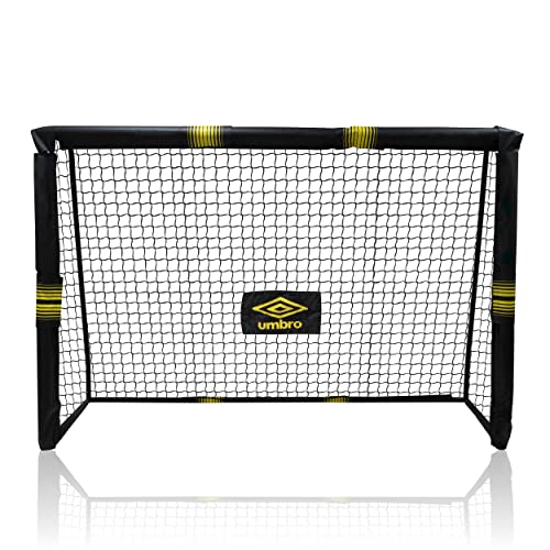 Umbro Fußballtor - 300 x 200 x 120 cm - Metall - Fußballtrainingsgeräte für alle Altersgruppen - Einfache Montage - Schwarz/Gelb