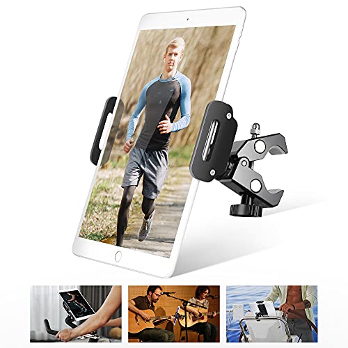 Luxtude Fahrrad iPad Halterung, Metall Tablet Halterung Lenker für Spinning Innen Laufband Hometrainer Crosstrainer, Tablet Halter mit 360° Drehbar für iPad Pro Air Mini, und Tablet mit 4.7-13 Zoll