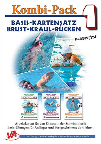 Kombi-Pack 1: Brust-Kraul-Rücken, wasserfest: Schwimmen lernen Basis-Kartensatz (Lehrer-/Trainer-Kartensatz laminiert: Arbeitskarten für den Schwimmunterricht)