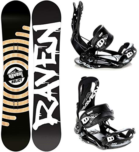 RAVEN Snowboard Set: Snowboard Relict + Bindung Fastec FT270 Black XL (168cm Wide)