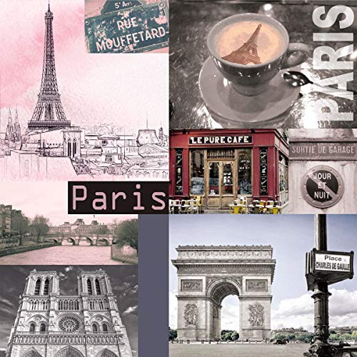 20 Servietten Leben in Paris als Tischdeko zum Thema Frankreich, sowie Städte und Länder in Europa 33x33cm