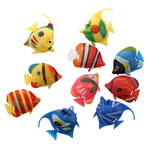 10X Schwimmende Kuenstlich Deko Fisch Ornament Dekoration fuer Aquarium Fish Tank