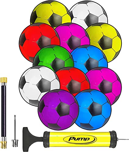 lumous rola PVC-Kunststoff-Fußball für Kinder, leicht, 23 cm (entleert), weicher Fliegenball, für drinnen und draußen, zum Spielen, aufblasbarer Strand, Park, Zuhause, Schule, grün, 12 Stück)