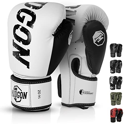 MADGON Premium Boxhandschuhe für Männer und Frauen - Kickboxhandschuhe für Kampfsport, MMA, Sparring, Muay Thai, Boxen - 10oz