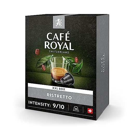 Café Royal Ristretto 36 Kapseln für Nespresso Kaffee Maschine - 9/10 Intensität - UTZ-zertifiziert Kaffeekapseln aus Aluminium