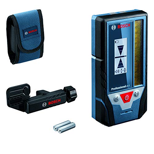 Bosch Professional Laserempfänger LR 7 (roter und grüner Strahl, 2 x AAA Batterien, Reichweite: 5-50 m, Schutztasche)