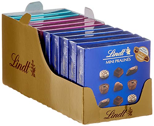 Lindt Mini Pralinés, 5 unterschiedliche Pralinensorten pro Packung, in den Farben Blau, Türkis und Brombeer, glutenfrei, 20er Pack (20 x 44 g)