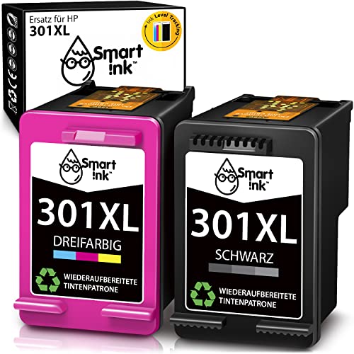 Smart Ink Wiederaufbereitete Druckerpatronen als Ersatz für HP 301XL 301 XL (2 Multipack Schwarz & Farbige) für DeskJet 1000 1050 2050 2050A 2050 1510 3055a HP Envy 4500 4504 5530 Officejet 2620 2622