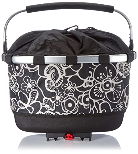 KLICKFix Unisex-Adult Carrybag GT Textilkorb für Racktime Gepäckträger, Fleur Schwarz, 24 litres