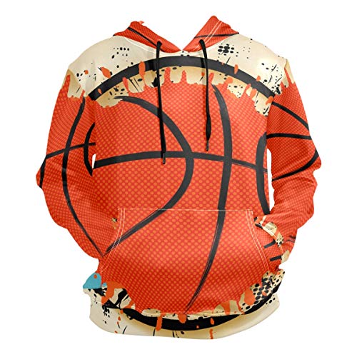 FVFV Süßes Trendiges Basketballplakat Kapuzenpullover Hoodie Herren 3D Druck Sweatshirt Pullover Kapuzenjacke für Mädchen Jungen Männer