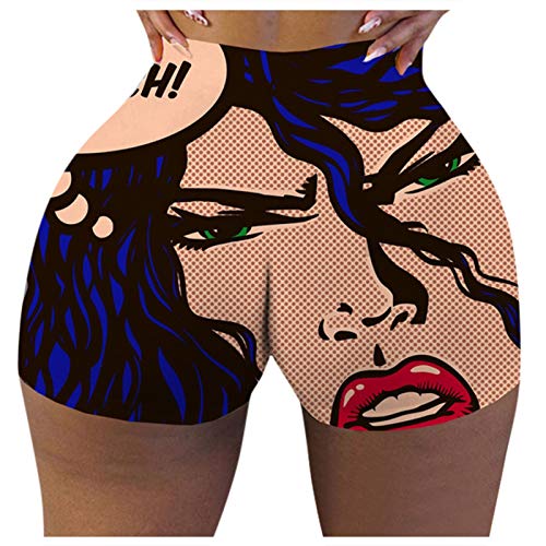 Vectry Damen Lustige Shorts Unterwäsche Slip Panties Brief Mädchen Hotpants Panty mit Lustigen Motiven Muster Aufdruck Sexy High Waist Hot Pants Kurze Hose(C-Khaki,XXXL)