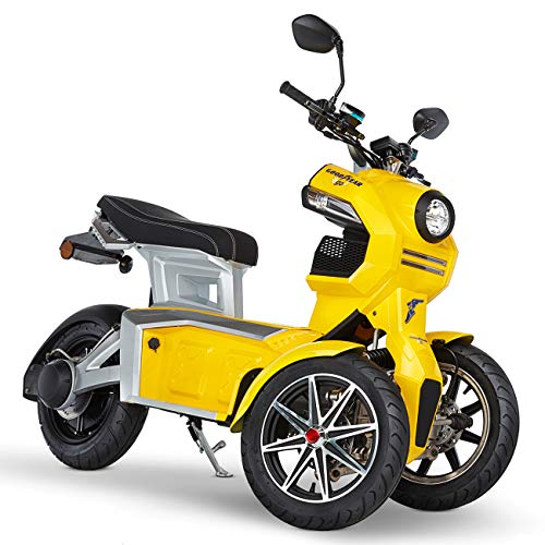 Doohan eGo2 Dreirad Elektroroller 1560W - 45km/h E-Scooter 2 Personen E-Roller 3-Rad LMW Elektromobil EU-Zulassung Gelb