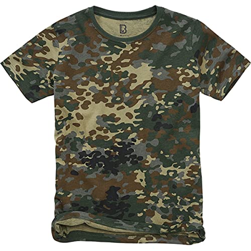 Brandit Army T-Shirt Kinder Armee Bundeswehr Shirt Kids BW UNTERHEMD Uni & CAMO, Größe:M (134/140), Farbe:Flecktarn