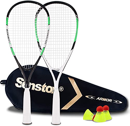 Senston Speed-Badminton Set, Allround Badmintonschläger Set für Strand, Park oder Garten, mit 3 Bällen und 1 Tasche